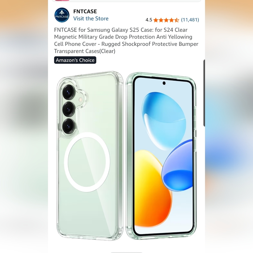 Clear Protective Phone Case for Samsung Galaxy S25/ S24